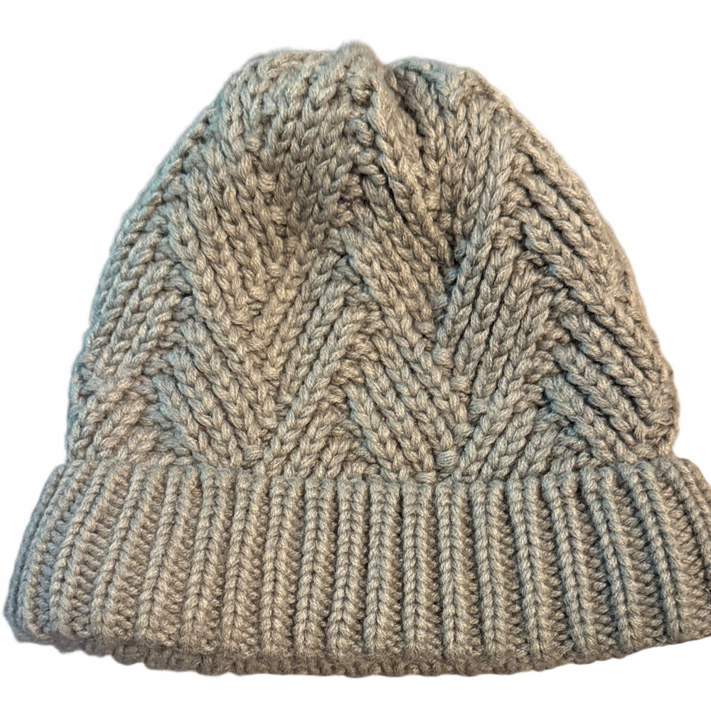 Cozy Cable Knit Beanie in Light Taupe Fully Fleece Lined